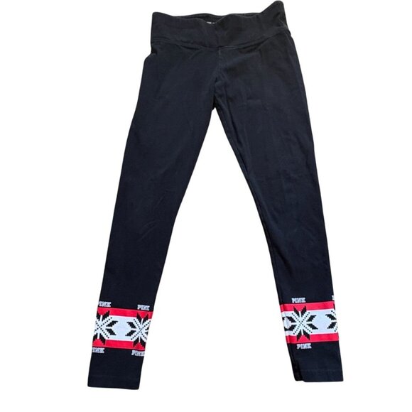 PINK Victoria's Secret Pants - PINK Victoria's Secret Yoga Leggings-Christmas Snowflake Collection-S-GUC